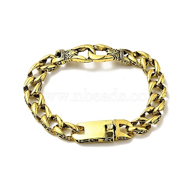 Men's Alloy Interlocking Knot Link Bracelet with Curb Chains(BJEW-A129-03AG)-2