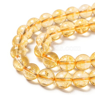 Natural Citrine Beads Strands(G-E326-4mm-01)-3