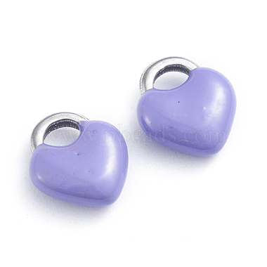 Stainless Steel Color Lilac Lock Stainless Steel+Enamel Charms