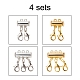 4 Sets 4 Style Alloy Magnetic Slide Lock Clasps(FIND-YW0001-42)-2
