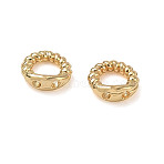 Brass Ring Charm Connectors, Bracelet Necklace End Loop Wire Protector, Twisted Round Rings, Real 18K Gold Plated, 5x5x2mm, Hole: 0.7mm(KK-CBA50B0-21G)