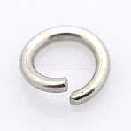 Tarnish Resistant 304 Stainless Steel Open Jump Rings, Round, Stainless Steel Color, 9x1.2mm, 17 Gauge, Inner Diameter: 6.6mm(A-STAS-E066-08-9mm)