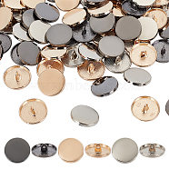 90Pcs 3 Colors Alloy Shank Buttons, 1-Hole, Flat Round, Mixed Color, 20x7mm, Hole: 2mm, 30pcs/color(BUTT-OC0001-44)