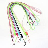 Rubber Lanyard Straps, with Plastic Findings, Mixed Color, 15.3 inch(MOBA-R001-M)