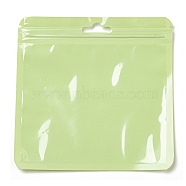Square Plastic Yin-yang Zip Lock Bags, Resealable Packaging Bags, Self Seal Bag, Light Green, 12.9x12.9x0.02cm, Unilateral Thickness: 2.5 Mil(0.065mm)(ABAG-A007-01-03)
