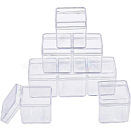 Plastic Bead Containers, Cube, Clear, 4x4x4cm, 18pcs(CON-BC0004-10)