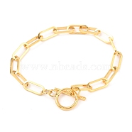 Unisex Vacuum Plating 304 Stainless Steel Paperclip Chain Bracelets, with Toggle Clasps, Golden, 8-1/8 inch(20.5cm)(X-BJEW-H541-03A-G)