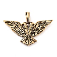 304 Stainless Steel Pendants, Bird Charm, Antique Golden, 49x35x4mm, Hole: 4.8x7mm(STAS-R225-31AG)