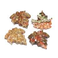 Natural Ocean Jasper Beads, Half Drilled, Autumn Theme, Maple Leaf, 40~41x36~37x6.5~7mm, Hole: 1.2~1.4mm(G-F719-34)