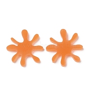 Translucent Acrylic Cabochons, for DIY Earring Accessories, Flower, Dark Orange, 20x2mm(TACR-G033-01B)