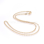 304 Stainless Steel Lumachina Chain Necklaces, with 304 Stainless Steel Clasps, Golden, 17.5 inch(44.5cm), 2mm(NJEW-F248-17A-G)
