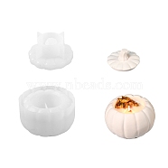 DIY Silicone Storage Box Molds, Silicone Molds, Resin Casting Molds, Halloween Pumpkin, White, 131x80mm, Inner Diameter: 70mm(SIMO-Z003-03B)