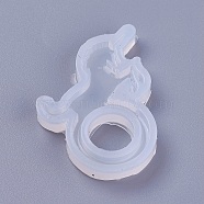 Transparent DIY Ring Food Grade Silicone Molds, Resin Casting Molds, For UV Resin, Epoxy Resin Jewelry Making, Jewelry Making Tools, Unicorn, White, 45.5x31x5.5mm(DIY-WH0128-02C)