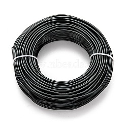 Round Aluminum Wire, Bendable Metal Craft Wire, for DIY Jewelry Craft Making, Black, 9 Gauge, 3.0mm, 25m/500g(82 Feet/500g)(AW-S001-3.0mm-10)