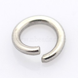 Tarnish Resistant 304 Stainless Steel Open Jump Rings, Stainless Steel Color, 9x1.2mm, Inner Diameter: 6.6mm(A-STAS-E066-08-9mm)