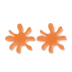 Translucent Acrylic Cabochons, for DIY Earring Accessories, Flower, Dark Orange, 20x2mm(TACR-G033-01B)