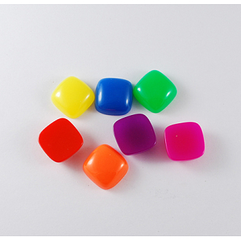 Resin Cabochons, Square, Mixed Color, 12x12x5mm