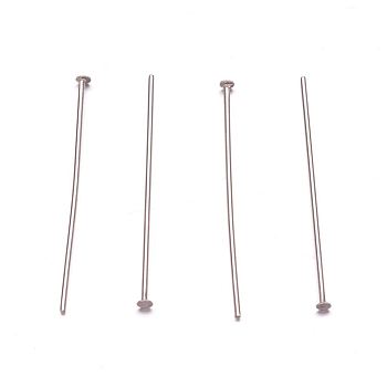304 Stainless Steel Flat Head Pins, Stainless Steel Color, 50x0.7mm