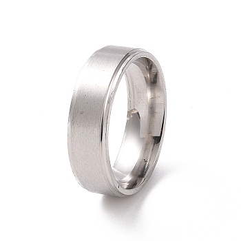 201 Stainless Steel Plain Band Ring for Women, Stainless Steel Color, Inner Diameter: 17mm