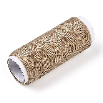 402 Polyester Sewing Thread Cords for Cloth or DIY Craft, Tan, 0.1mm, about 120m/roll, 10rolls/bag