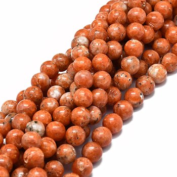 Natural Orange Calcite Beads Strands, Round, 10mm, Hole: 1mm, about 39pcs/strand, 15.55''(39.5cm)