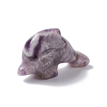Natural Amethyst Display Decorations, Home Decorations, Dolphin, 52x18x30mm