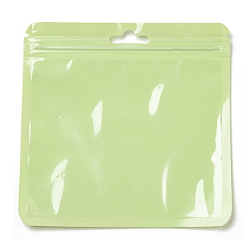 Square Plastic Yin-yang Zip Lock Bags, Resealable Packaging Bags, Self Seal Bag, Light Green, 12.9x12.9x0.02cm, Unilateral Thickness: 2.5 Mil(0.065mm)