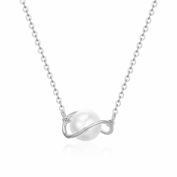 Stylish Stainless Steel Pearl Necklace for Women, Perfect Birthday Gift