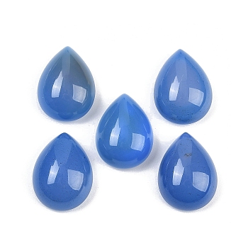 Natural Blue Agate(Dyed & Heated) Cabochons, Teardrop, 20~20.5x15~15.5x8.5~9mm