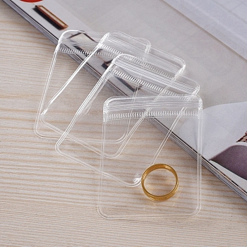 50Pcs Soft Plastic Zip Lock Bags, Top Seal Bags for Jewelry Storage, Rectangle, Clear, 15x10cm, Unilateral Thickness: 5.1 Mil(0.13mm)