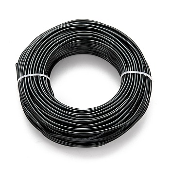 Round Aluminum Wire, Bendable Metal Craft Wire, for DIY Jewelry Craft Making, Black, 9 Gauge, 3.0mm, 25m/500g(82 Feet/500g)