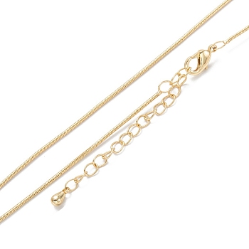 Brass Snake Chain Necklaces, Long-Lasting Plated, Real 18K Gold Plated, 16.34 inch(41.5cm) 