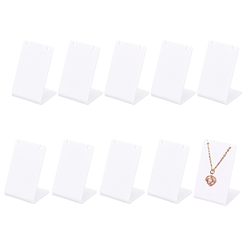 Acrylic Necklace Displays, White, 39.5x40x56.5mm