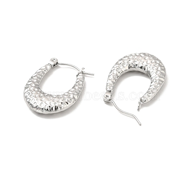 304 Stainless Steel Chunky Oval Hoop Earrings for Women(EJEW-P202-08P)-2