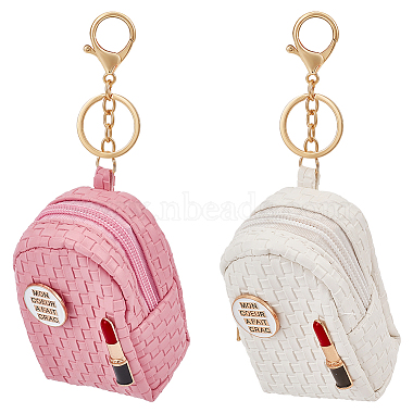 Mixed Color Bag Imitation Leather Keychain