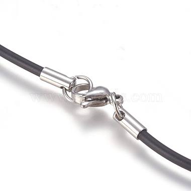 Rubber Cord Necklaces Making(MAK-L023-01A)-2