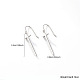 Boucles d'oreilles pendantes en argent sterling plaqué rhodium anti-ternissement 925 en forme de croix(PT9843-1)-1