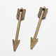 Tibetan Style Zinc Alloy Arrow Pendants(X-TIBEP-M002-102-NR)-1
