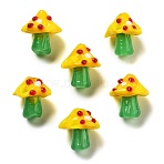 Handmade Lampwork Bumpy Beads Strands, Mushroom, Yellow, 16~17x14.5~16.5x14~16mm, Hole: 1.2~1.8mm, about 30pcs/strand, 17.13~19.76''(43.5~50.2cm)(LAMP-A004-06E)