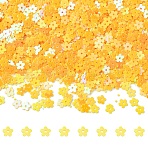 50G Plastic Sequins Beads, Sewing Craft Decorations, Flower, Goldenrod, 5x5mm(PVC-YW0001-05A)