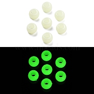 Luminous Acrylic Beads, Glow in the Dark, Round, Light Goldenrod Yellow, 9x6mm, Hole: 4mm, about 1851pcs/500g(OACR-S138-01A)