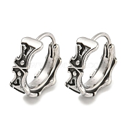 316 Surgical Stainless Steel Hoop Earrings, Ring, Antique Silver, 14x2.5mm(EJEW-D096-12AS-03)