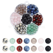 154~175Pcs 7 Styles Natural Mixed Gemstone Beads Kits, Faceted Round & Round, Mixed Dyed and Undyed, 6mm, Hole: 1mm, 22~25pcs/style(DIY-NB0009-06)