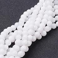 Natural White Jade Beads Strands, Dyed & Heated, Round, White, 6mm, Hole: 0.8mm, about 68pcs/strand, 15 inch(GSR6mmC067)