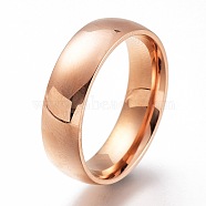304 Stainless Steel Finger Rings, Plain Band Rings, Rose Gold, US Size 6~9, Inner Diameter: 16~19mm(RJEW-F110-13RG)