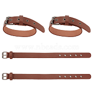 Imitation Leather Coat Cuff Belt, with Iron Buckles, Coffee, 420x25mm(FIND-WH0111-387B)