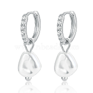 S925 Silver Freshwater Pearl Ear Clips, Baroque Cute Daily Hoop Earrings for Women(HI4910-2)