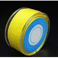 Round Nylon Cords, Milan Cords/Twisted Cords, Yellow, 1.5mm, about 25.15 yards(23m)/roll(OCOR-E022-A-14)