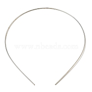 Steel Wire Hair Band Findings, Stainless Steel Color, 1.3mm, Inner Diameter: 117x133mm(MAK-K021-09P)