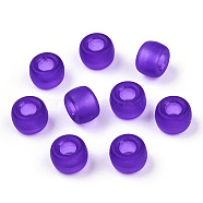 Transparent Plastic Beads, Frosted, Barrel, Purple, 9x6mm, Hole: 3.8mm, about 1900pcs/500g(KY-T025-01-A02)